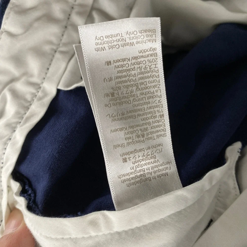 J.Crew Flex Straight Fit Chino Pants Mens 29x30 Navy Blue Stretch Cotton 5349